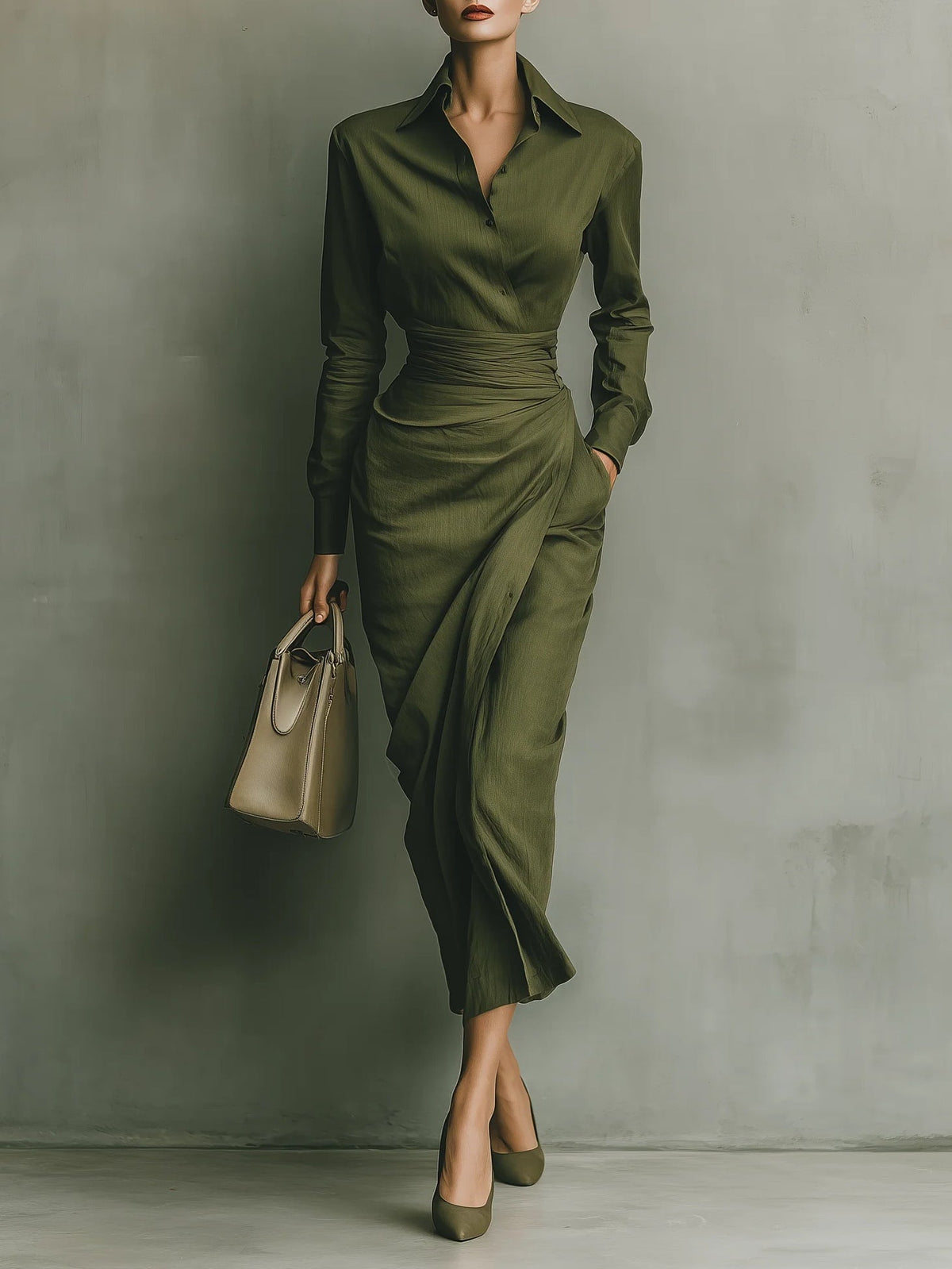 Army Green Cotton Blended Maxi Dress – Sienna Noosa