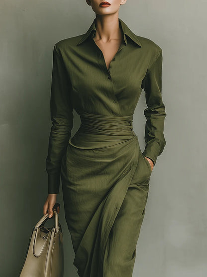 Army Green Cotton Blended Maxi Dress – Sienna Noosa