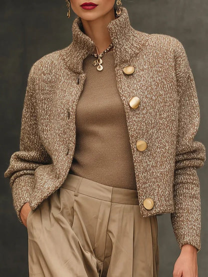 Camel Turtleneck Button Down Cardigan Sweater – Sienna Noosa