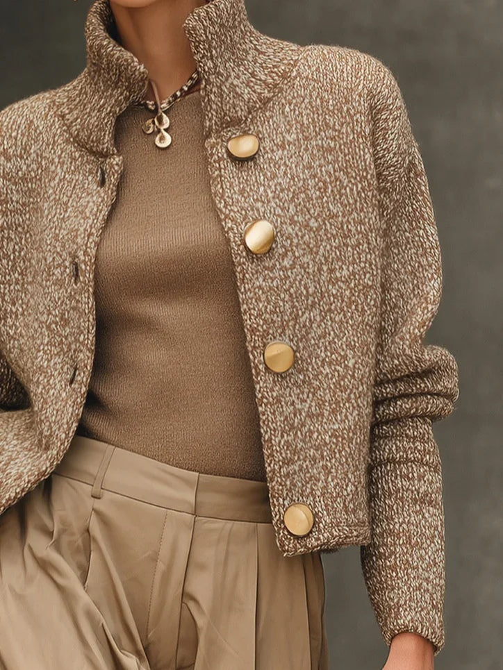 Camel Turtleneck Button Down Cardigan Sweater – Sienna Noosa