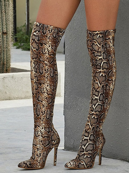Vintage Snakeskin Brown Over-the-knee Boots – Sienna Noosa