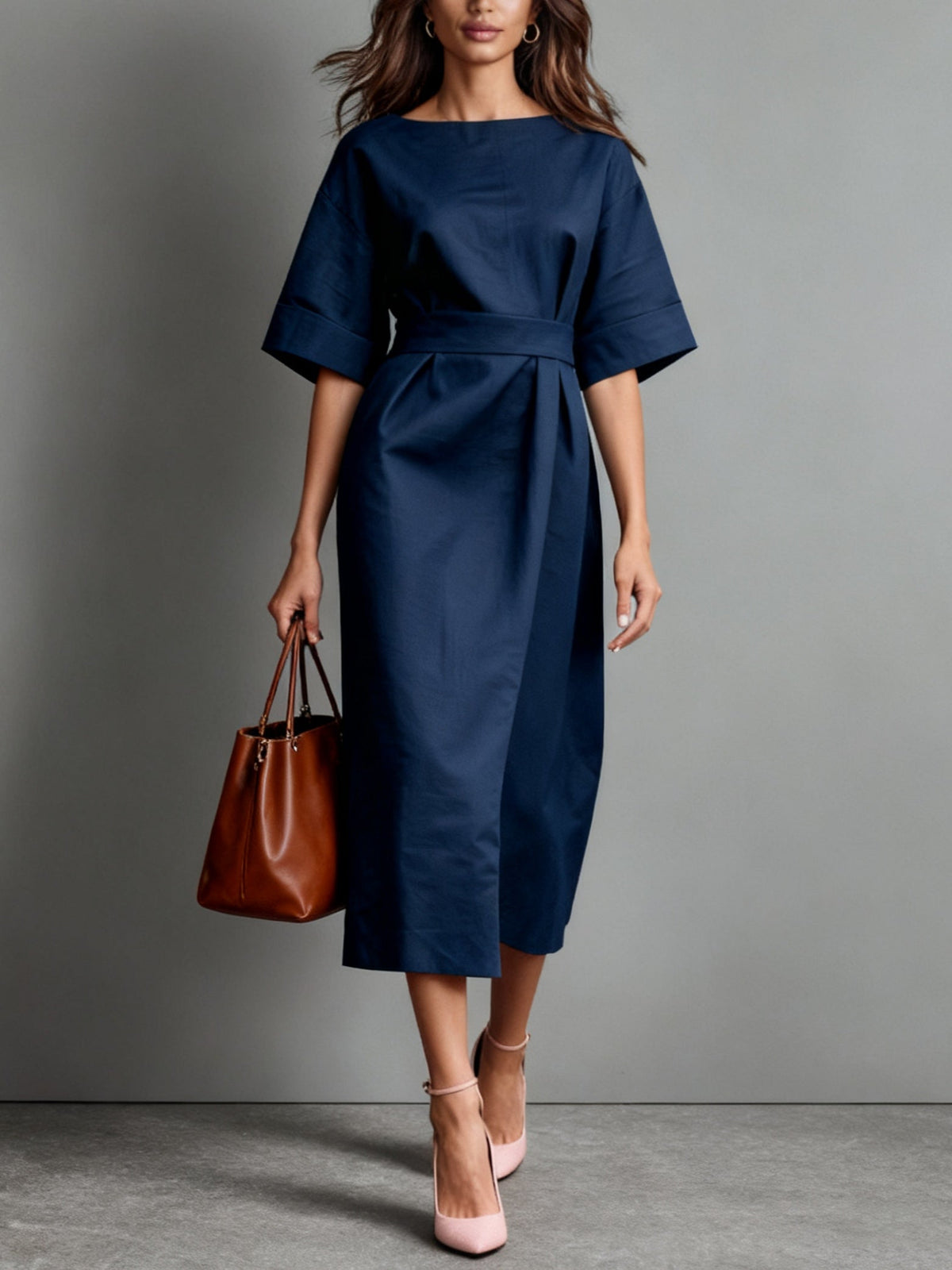 Linen Boat Neck Tie Loose Dress – Sienna Noosa