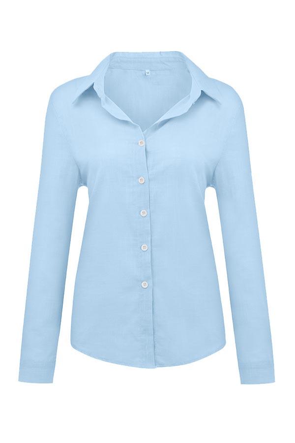 Casual Solid Button Shirt Collar Blouse – Sienna Noosa