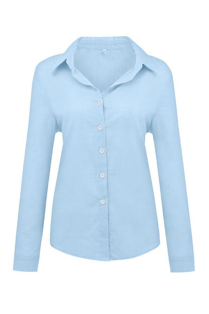 Casual Solid Button Shirt Collar Blouse – Sienna Noosa