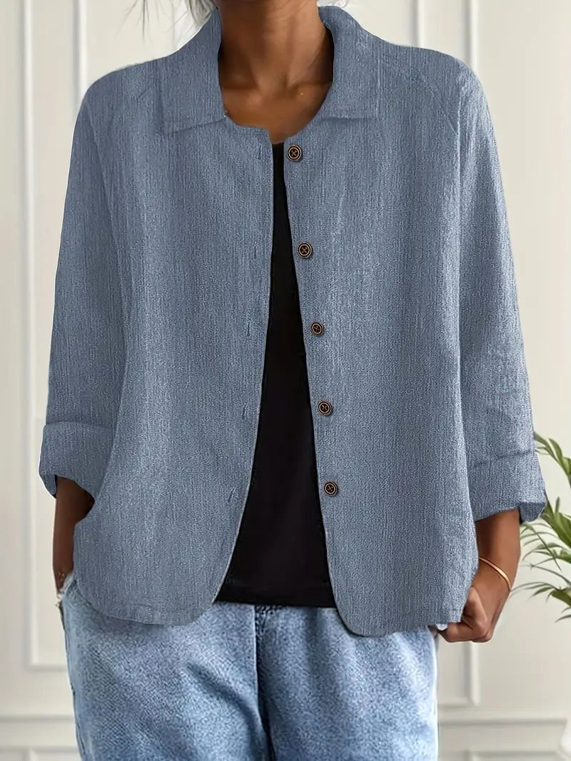 Everly | Relaxed Crinkled Button-Front Blouse – Sienna Noosa