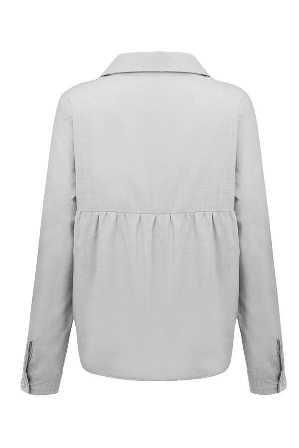 Casual Solid Button Shirt Collar Blouse – Sienna Noosa