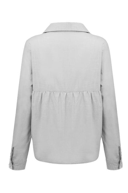 Casual Solid Button Shirt Collar Blouse – Sienna Noosa