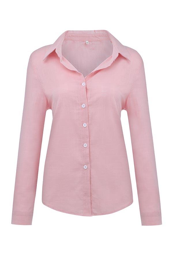 Casual Solid Button Shirt Collar Blouse – Sienna Noosa