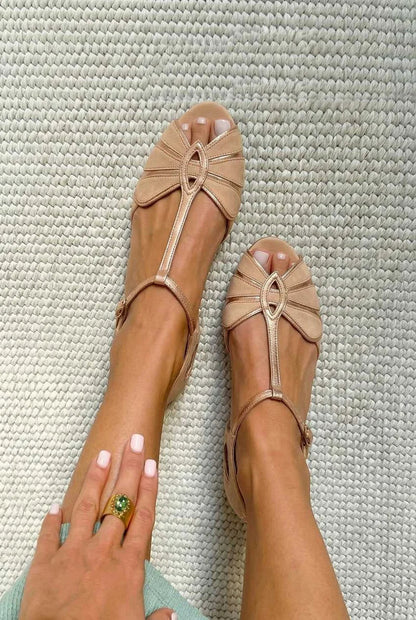 Elena Sandals Flat Suede With Punta Open – Sienna Noosa