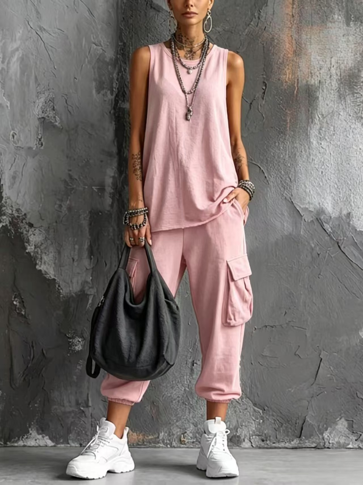 Dark Gray Vest and Jogger Cargo Pants Casual Suit – Sienna Noosa