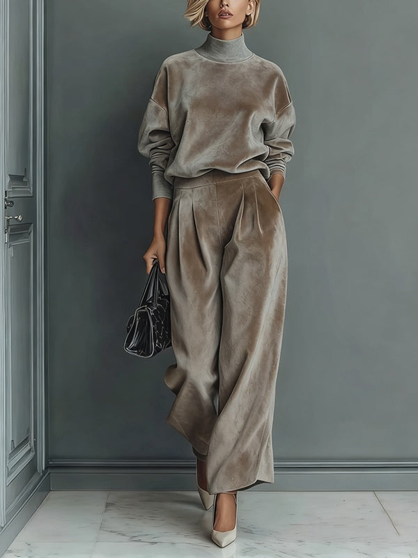 Marta Womens Turtleneck Casual Warm Velvet Suit – Sienna Noosa