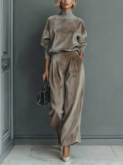 Marta Womens Turtleneck Casual Warm Velvet Suit – Sienna Noosa