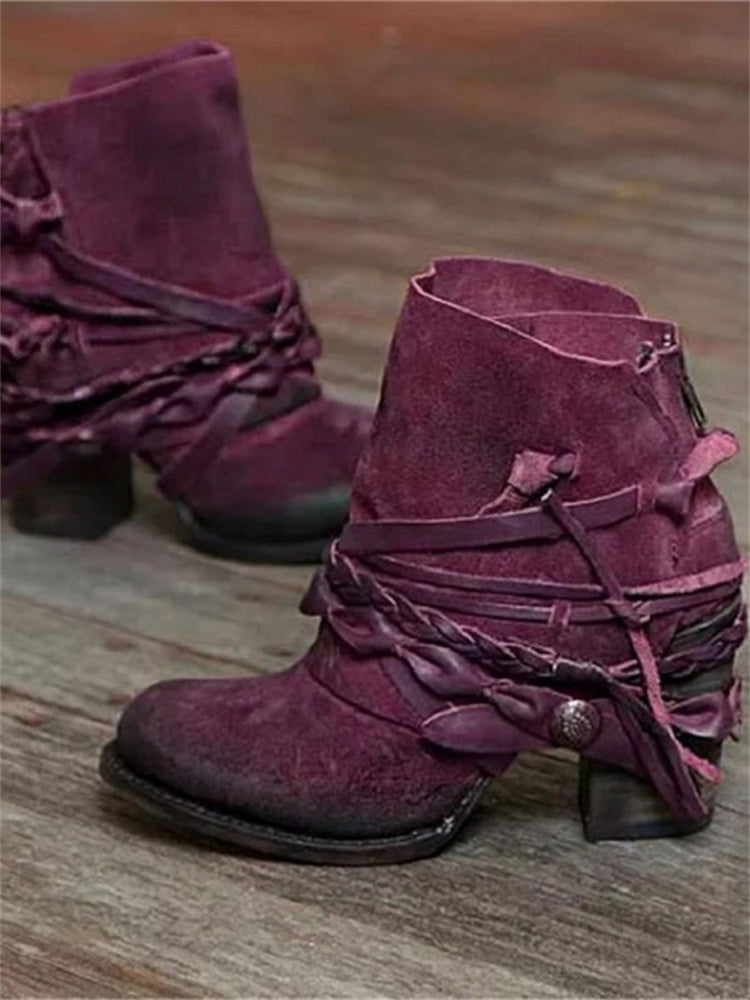 Vintage Braided Laced Ankle Boots – Sienna Noosa