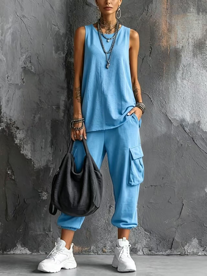 Dark Gray Vest and Jogger Cargo Pants Casual Suit – Sienna Noosa