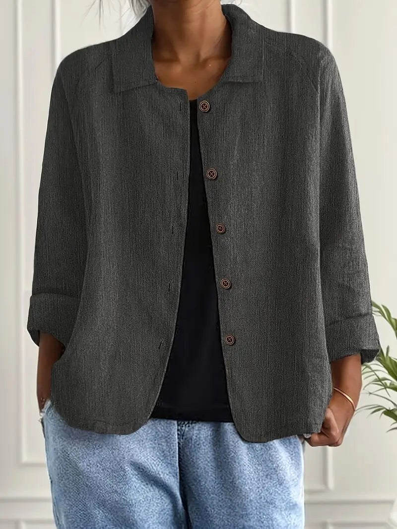 Zelina | Crinkle Weave Button-Through Blouse – Sienna Noosa