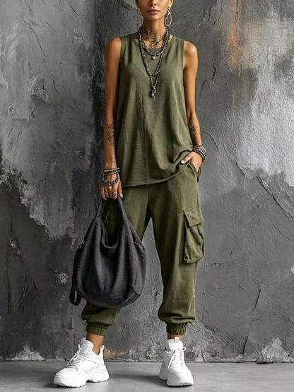 Dark Gray Vest and Jogger Cargo Pants Casual Suit – Sienna Noosa