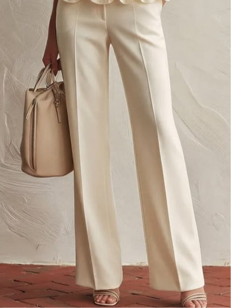 Elegant High Neck Top with 3d Floral Hem and Trousers Set – Sienna Noosa