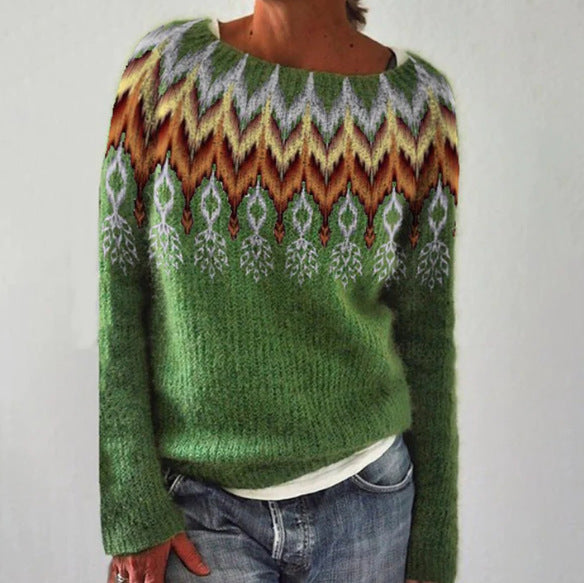 Casual Feather Printing Crew-neck Sweater – Sienna Noosa