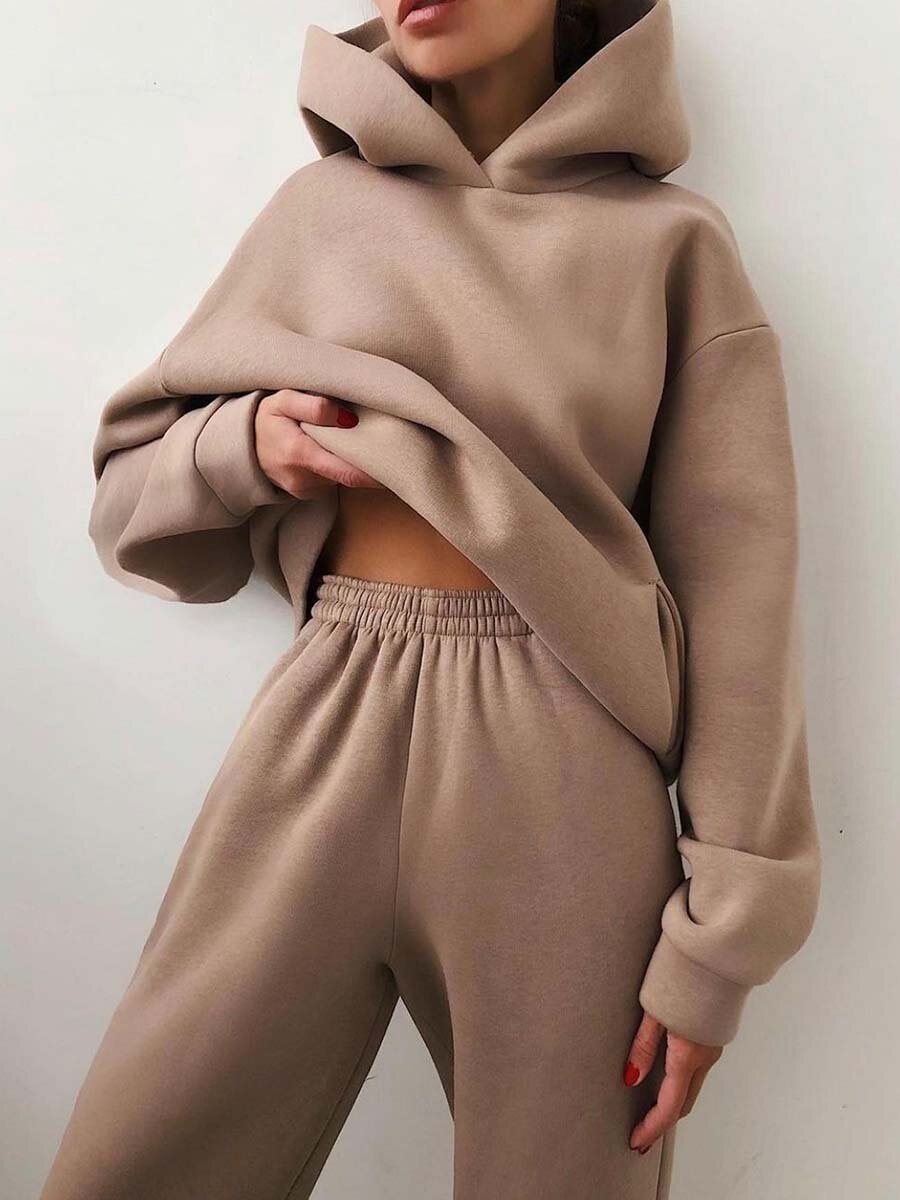 Fashion Casual Hooded Solid Color Two-piece Suit – Sienna Noosa