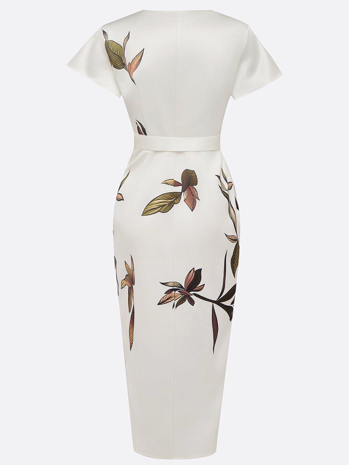 V Neck Urban Leaf H Line Midi Dress for Women – Sienna Noosa