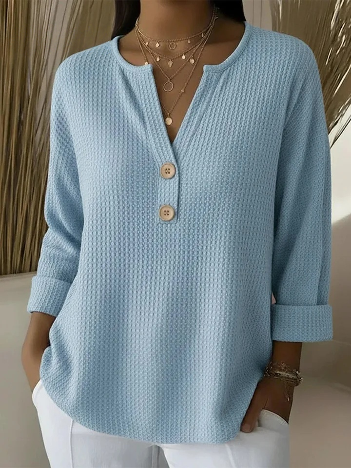 Lucia Camiseta Henley Gofrada With Buttons – Sienna Noosa