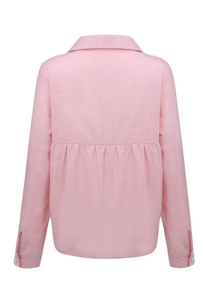 Casual Solid Button Shirt Collar Blouse – Sienna Noosa