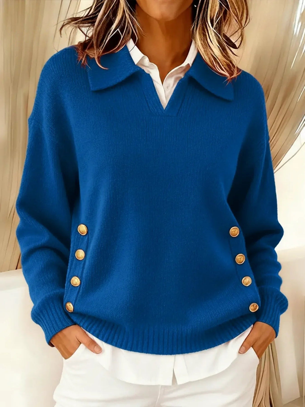 Vicenta Jumper With Neck Polo And Buttons – Sienna Noosa