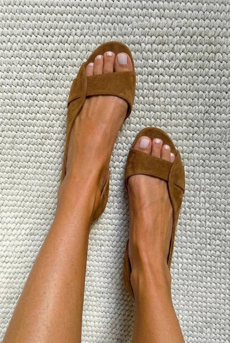 Mara Sandals Flat Slingback With Punta Open And Detail Corazon – Sienna Noosa