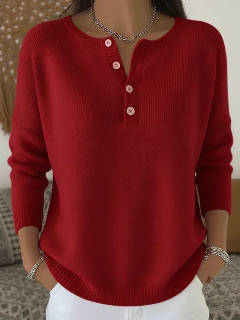Helena Jumper Knit With Buttons Henley – Sienna Noosa