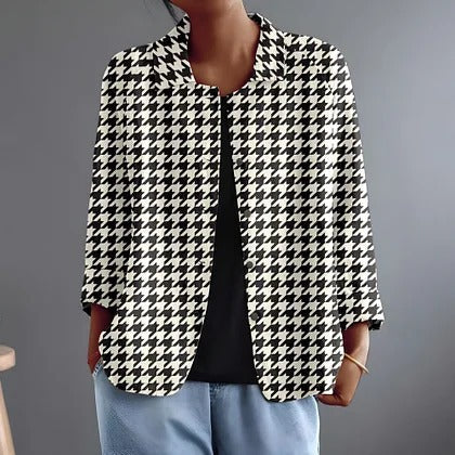 Hyacintha | Houndstooth Point-Collar Button Blouse – Sienna Noosa
