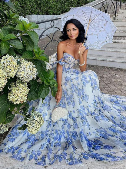 Organza Floral Print Tie Strap Maxi Dress – Sienna Noosa