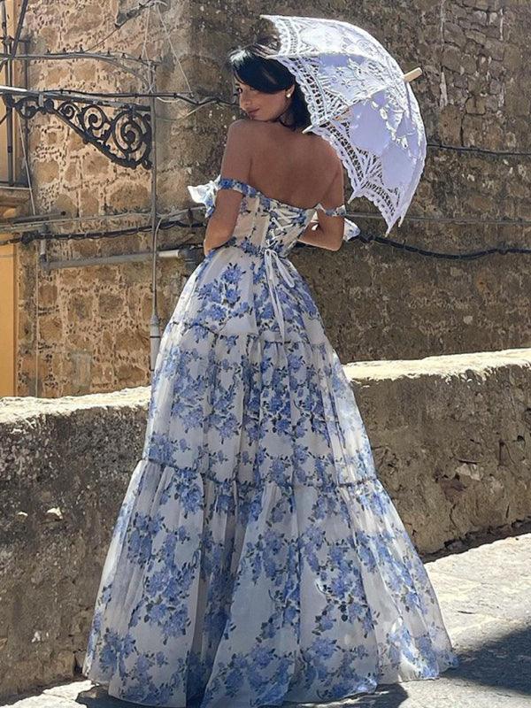 Organza Floral Print Tie Strap Maxi Dress – Sienna Noosa