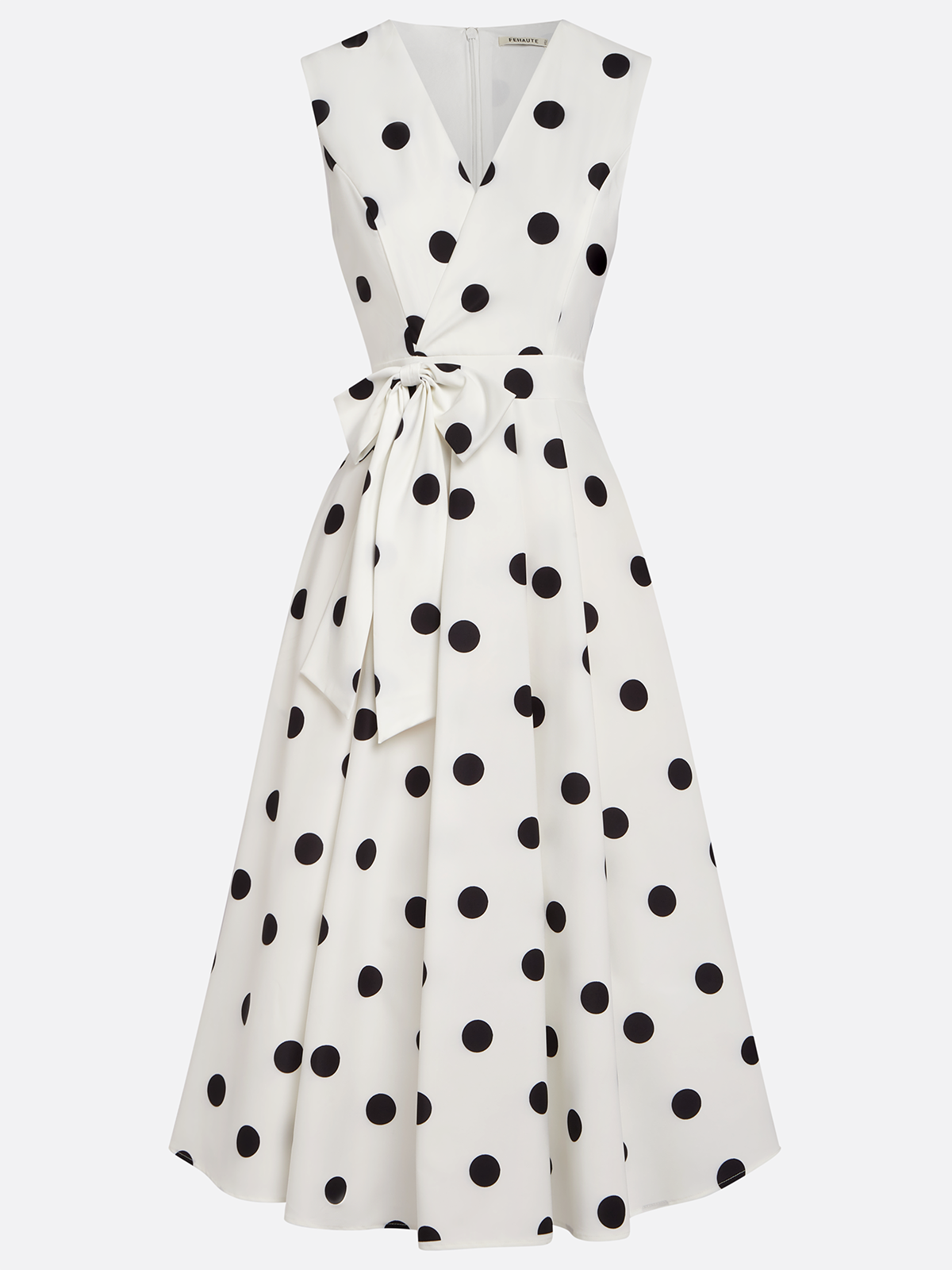 Black and White Classic Polka Dot French Sleeveless Midi Dress – Sienna Noosa