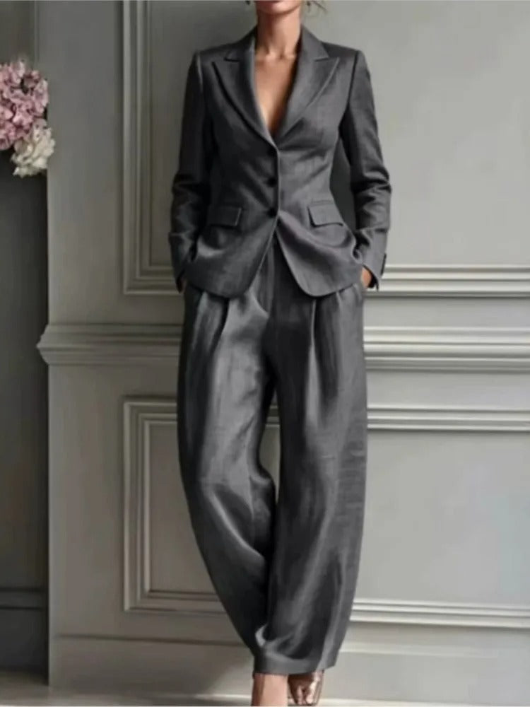 Asuncion Victoria Set Traje Elegant With Blazer Fitted And Trousers Wide – Sienna Noosa
