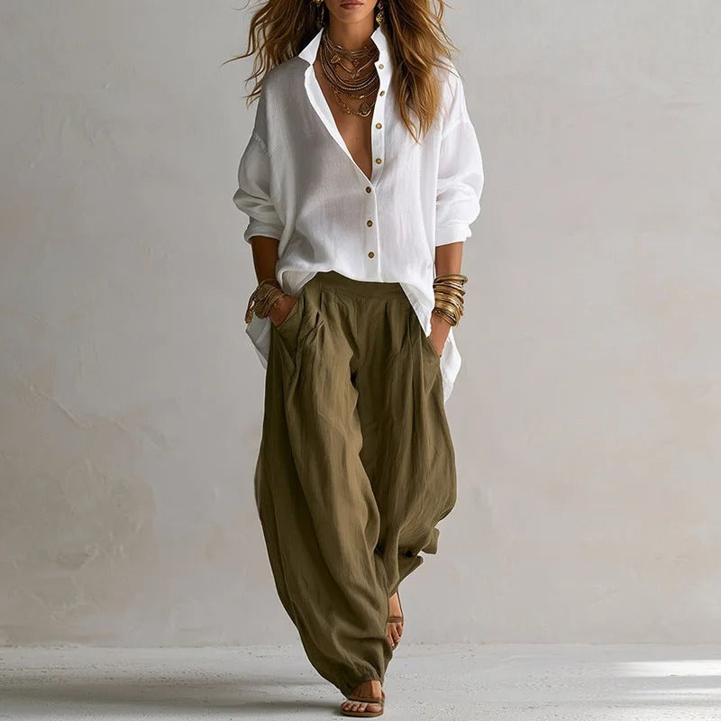 Clemencia Elena Jumpsuit Elegant With Waist Ajustable And Trousers Wide – Sienna Noosa