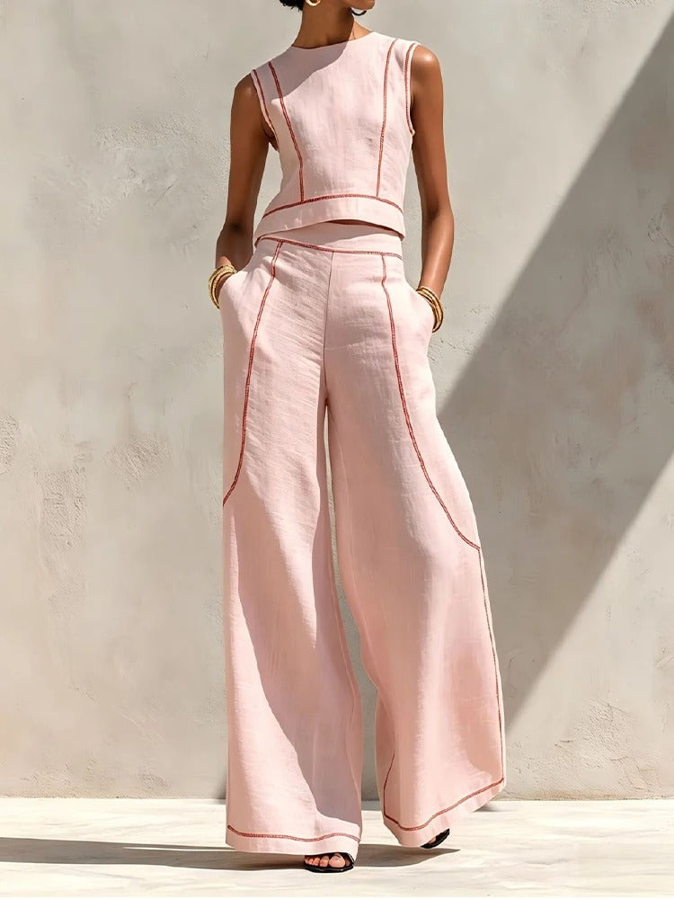 Inés Aitana Set Two-Piece With Trousers Flowing Asymmetric – Sienna Noosa