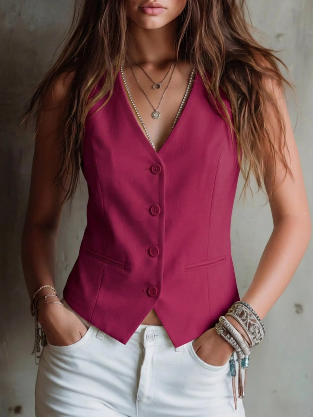 Daniela Waistcoat With Flores 3d – Sienna Noosa