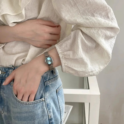 Esmeralda Reloj Ovalado Green Acero Inoxidable – Sienna Noosa