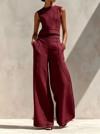 Inés Aitana Set Two-Piece With Trousers Flowing Asymmetric – Sienna Noosa