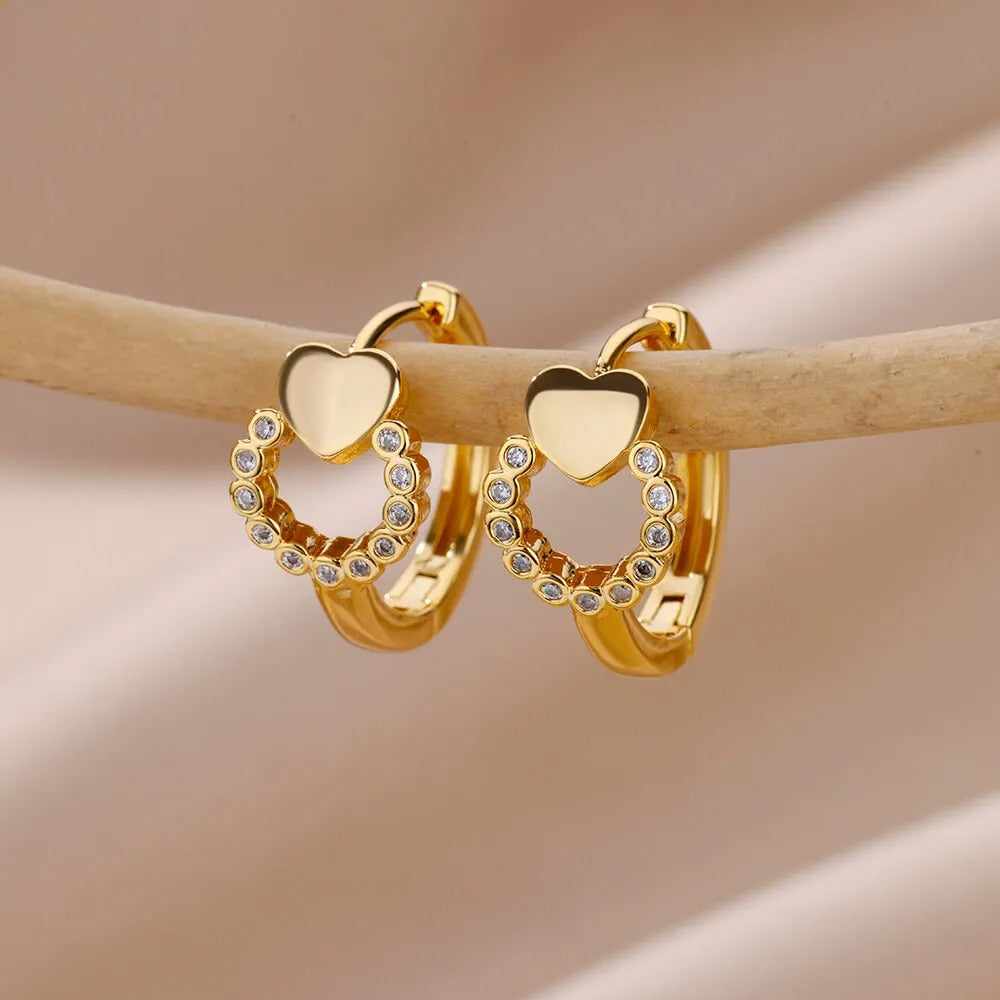 Nuria Pendientes Aro Corazón Lumière – Sienna Noosa