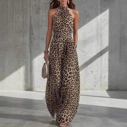 Valeria Maxi Dress Halter With Print Leopard And Split – Sienna Noosa
