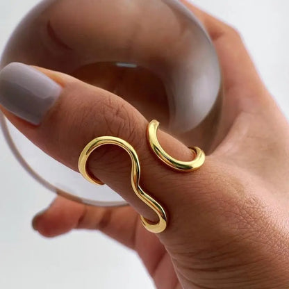 Lucia Anillo Gold Acero Inoxidable With Bano Pvd Oro 18k – Sienna Noosa