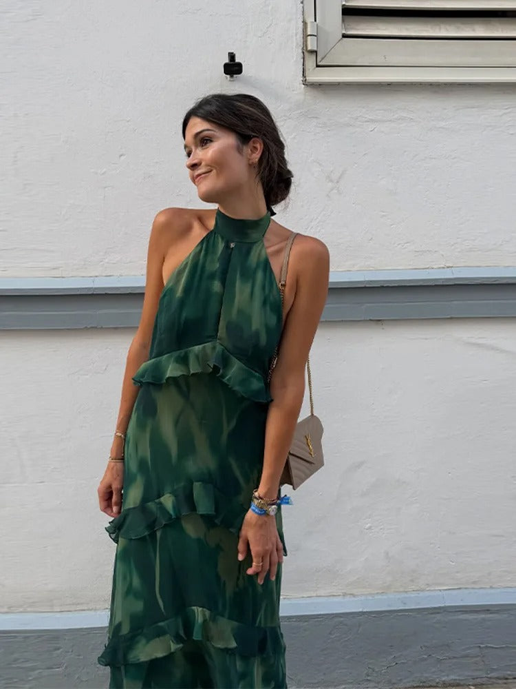 Cleofe Adriana Maxi Dress Asymmetric With Print Striped – Sienna Noosa