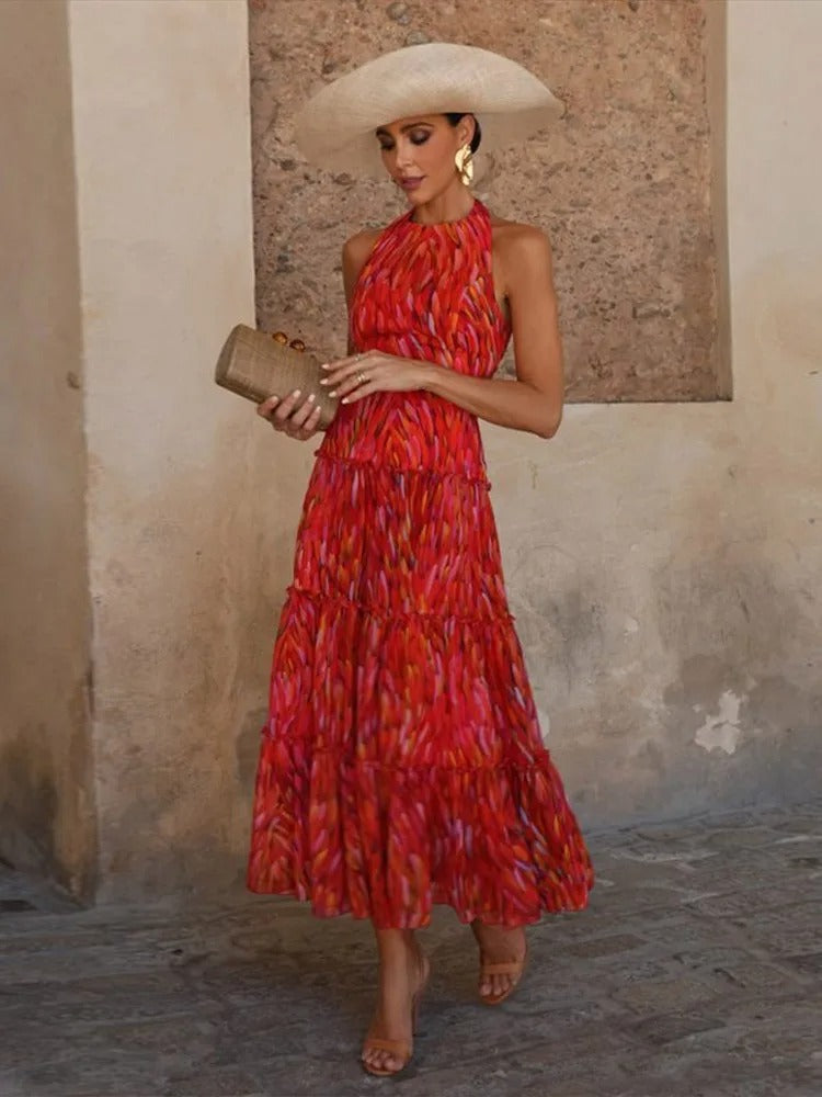 Mariela Nerea Set Floral With Top Halter And Skirt Maxi – Sienna Noosa