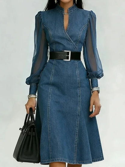 Elena Dress Denim Long With Split – Sienna Noosa