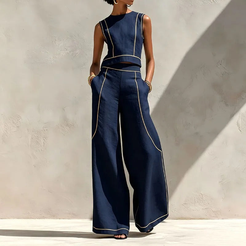 Inés Aitana Set Two-Piece With Trousers Flowing Asymmetric – Sienna Noosa