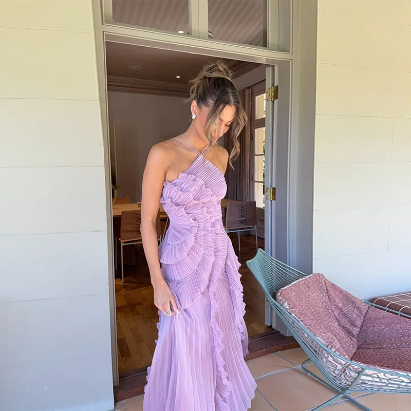 Celeste Vittoria Maxi Dress Satin Asymmetric – Sienna Noosa