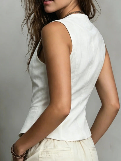 Valeria Chaleco De Lino Entallado – Sienna Noosa