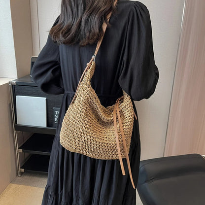 Vera Alma Bag Rafia Tejida With Handle Wrap For Summer – Sienna Noosa