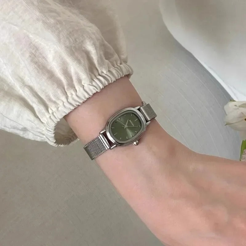 Esmeralda Reloj Ovalado Green Acero Inoxidable – Sienna Noosa
